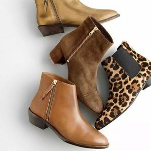 J.Crew Frankie Brown Leather Ankle Booties SZ 8